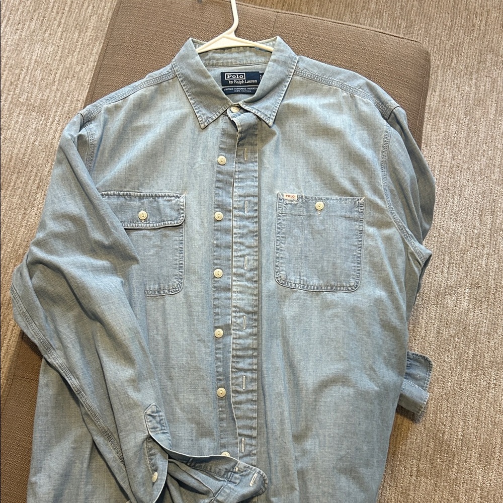 Vintage Polo Casual Light Blue Button Down Shirt